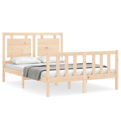 Bed Frame with Headboard Small Double Solid Wood