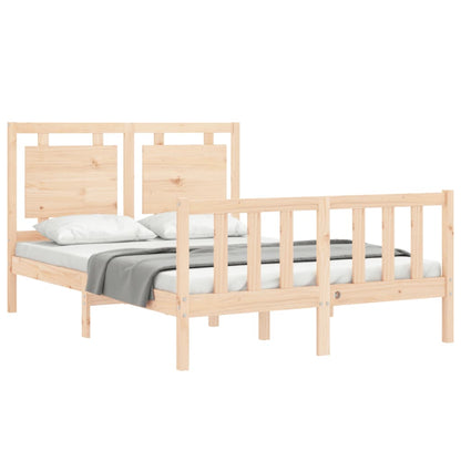 Bed Frame with Headboard Small Double Solid Wood