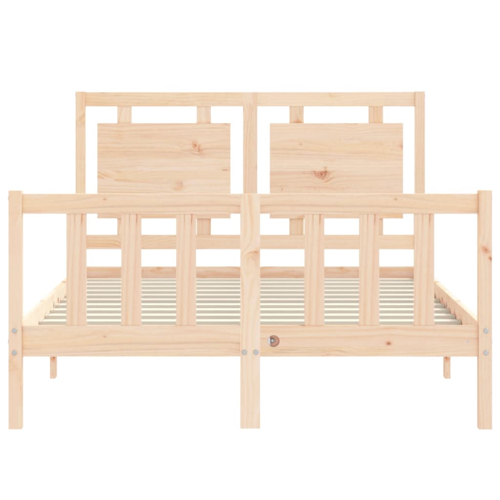 Bed Frame with Headboard Small Double Solid Wood