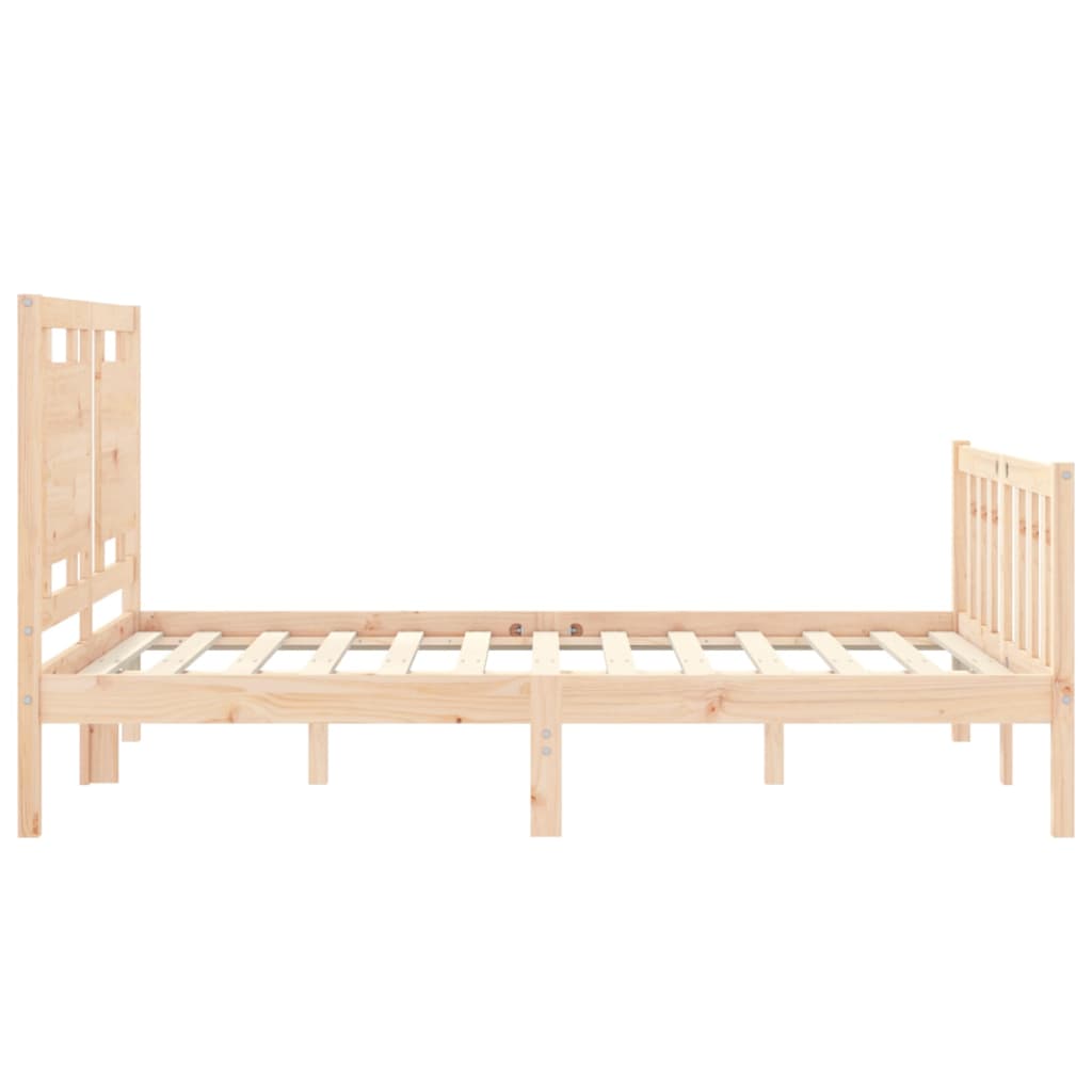 Bed Frame with Headboard Small Double Solid Wood