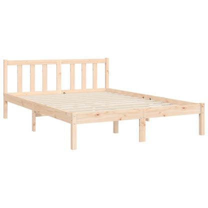 Bed Frame with Headboard Small Double Solid Wood