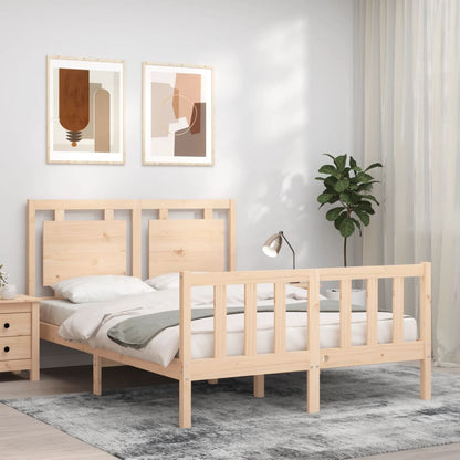 Bed Frame with Headboard Small Double Solid Wood