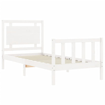 Bed Frame without Mattress White 100x200 cm Solid Wood Pine