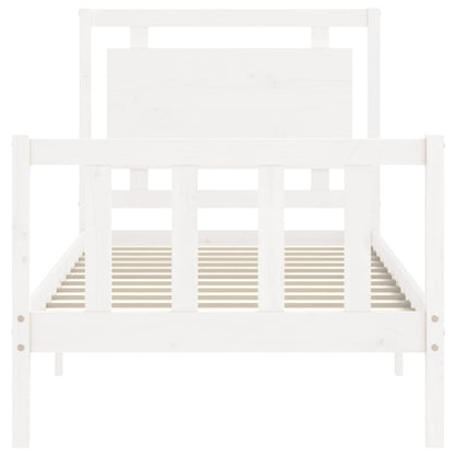 Bed Frame without Mattress White 100x200 cm Solid Wood Pine