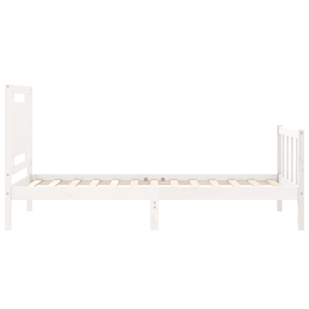 Bed Frame without Mattress White 100x200 cm Solid Wood Pine