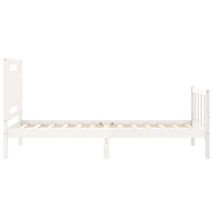 Bed Frame without Mattress White 100x200 cm Solid Wood Pine