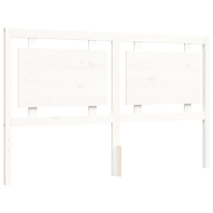 Bed Frame without Mattress White King Size Solid Wood Pine