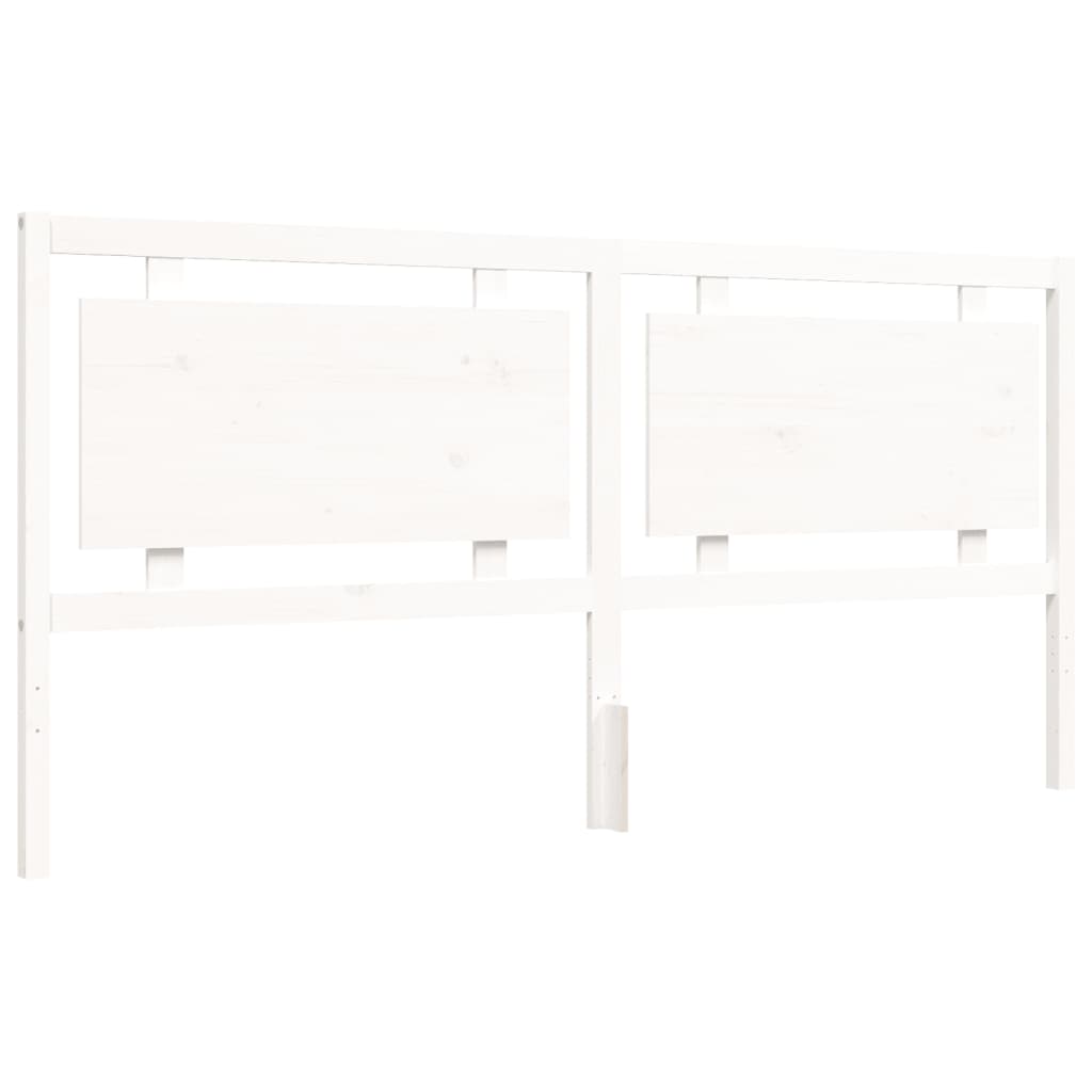 Bed Frame with Headboard White 180x200 cm Super King Solid Wood