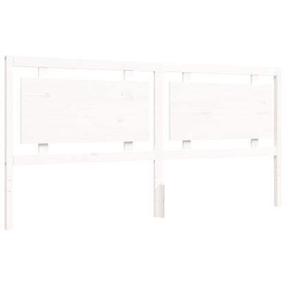 Bed Frame with Headboard White 180x200 cm Super King Solid Wood