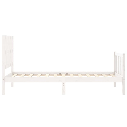 Bed Frame without Mattress White Small Single Solid Wood Pine