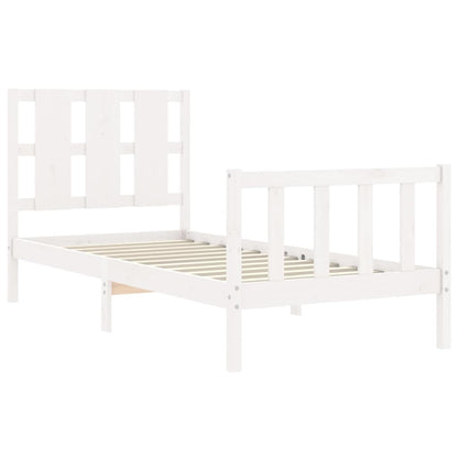 Bed Frame without Mattress White 90x190 cm Single Solid Wood Pine