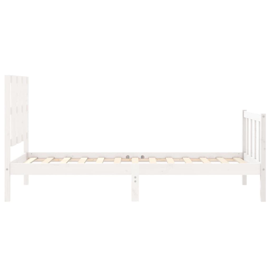 Bed Frame without Mattress White 90x190 cm Single Solid Wood Pine