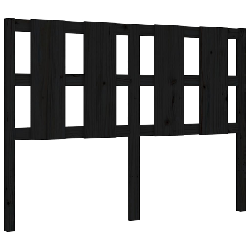 Bed Frame with Headboard Black 140x200 cm Solid Wood