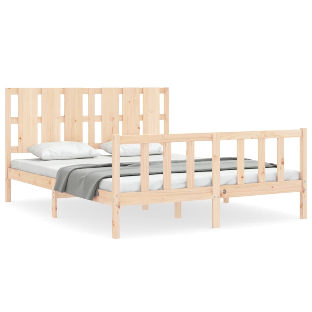 Bed Frame without Mattress King Size Solid Wood Pine