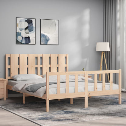 Bed Frame without Mattress King Size Solid Wood Pine