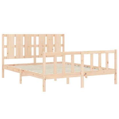 Bed Frame without Mattress King Size Solid Wood Pine