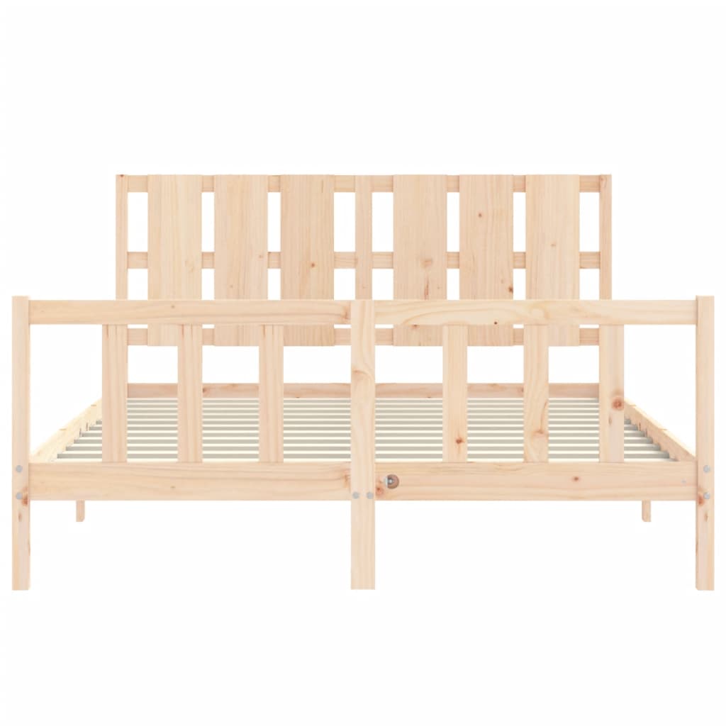 Bed Frame without Mattress King Size Solid Wood Pine