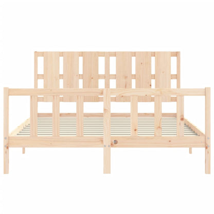 Bed Frame without Mattress King Size Solid Wood Pine