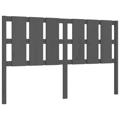 Bed Frame with Headboard Grey King Size Solid Wood