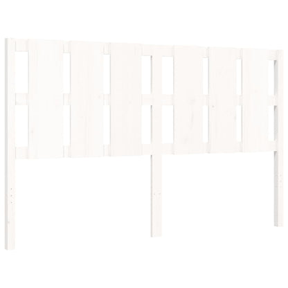 Bed Frame with Headboard White 160x200 cm Solid Wood