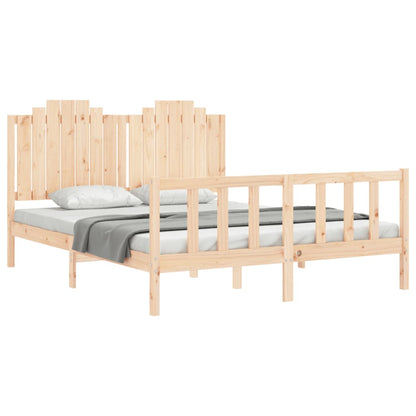 Bed Frame without Mattress King Size Solid Wood Pine