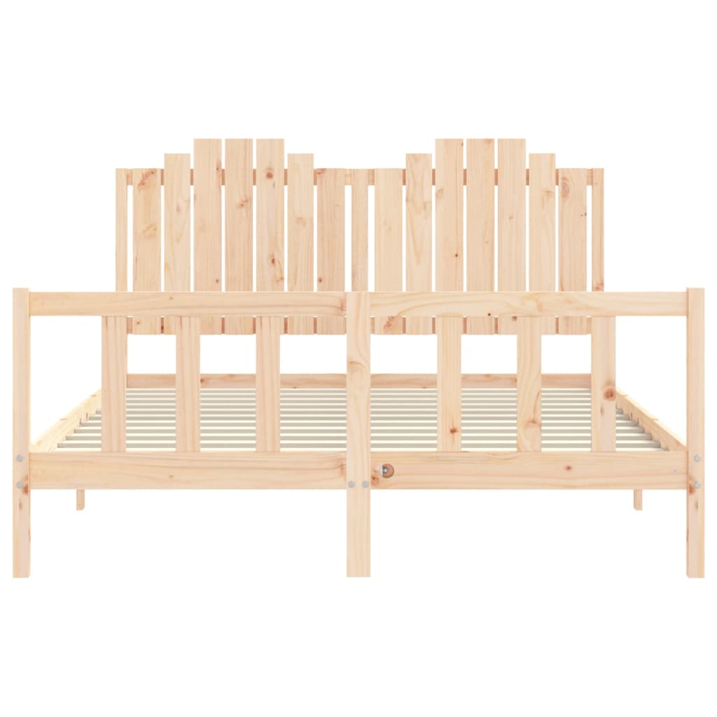 Bed Frame without Mattress King Size Solid Wood Pine