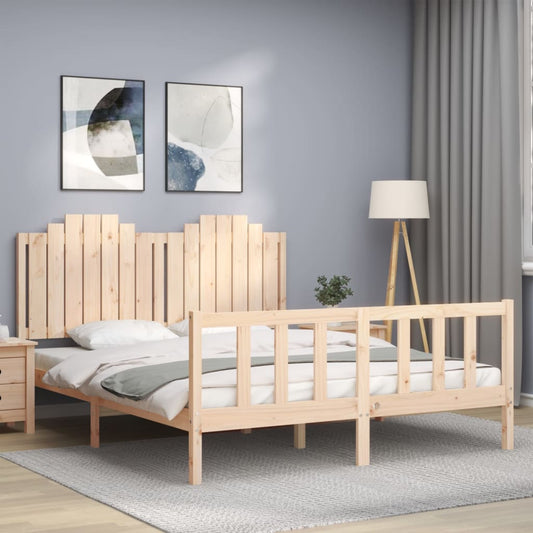 Bed Frame without Mattress King Size Solid Wood Pine