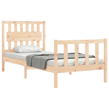 Bed Frame with Headboard Single Solid Wood