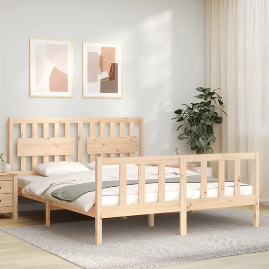 Bed Frame without Mattress King Size Solid Wood Pine