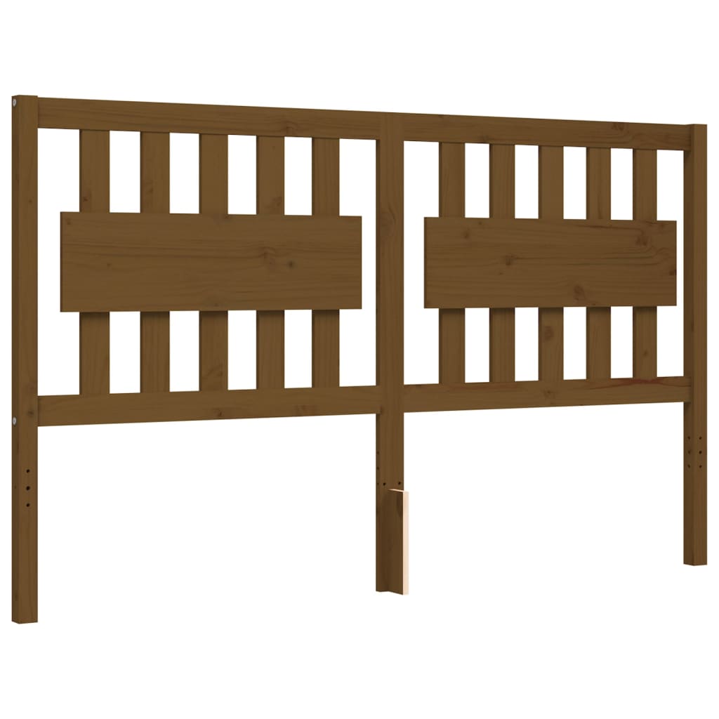 Bed Frame without Mattress Honey Brown King Size Solid Wood Pine