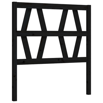 Bed Frame without Mattress Black Single Solid Wood Pine