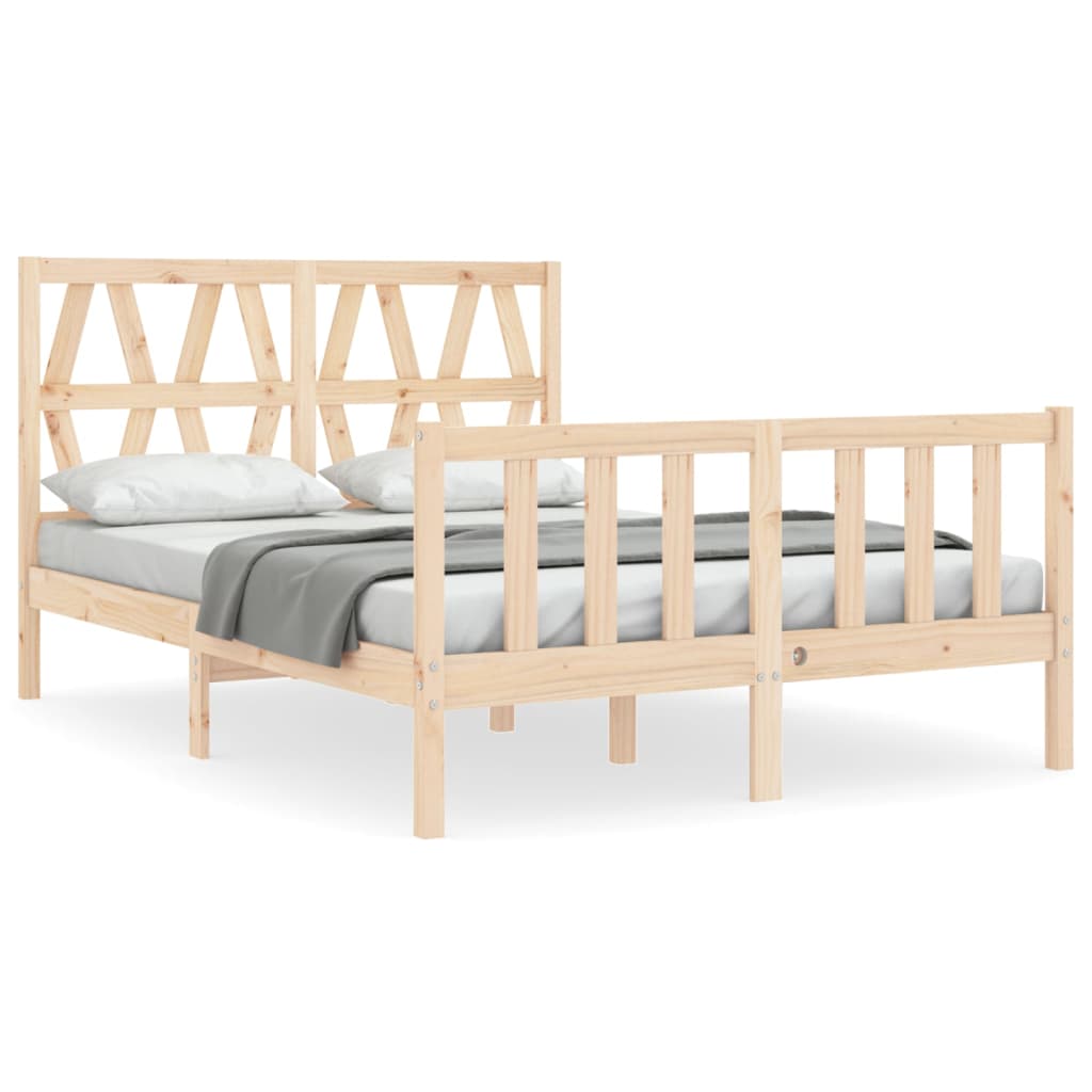 Bed Frame with Headboard 120x200 cm Solid Wood