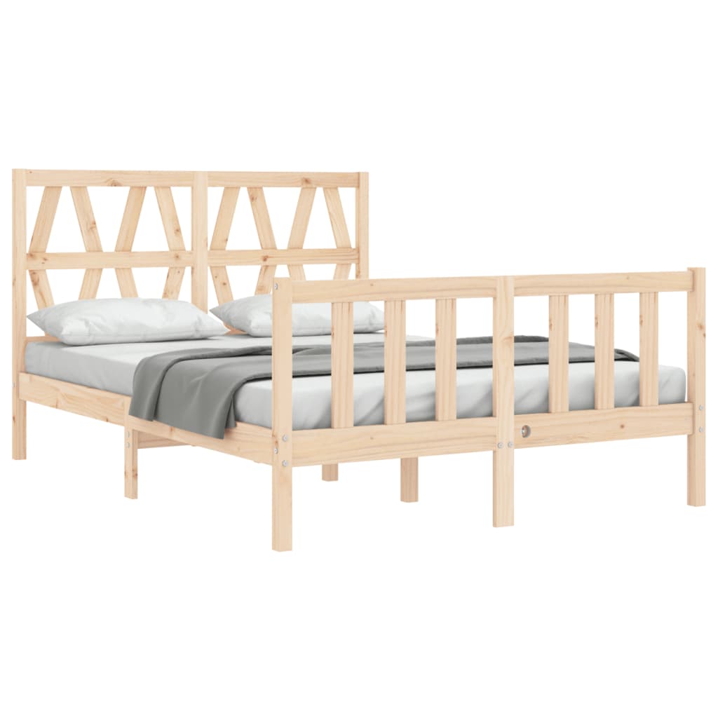 Bed Frame with Headboard 120x200 cm Solid Wood