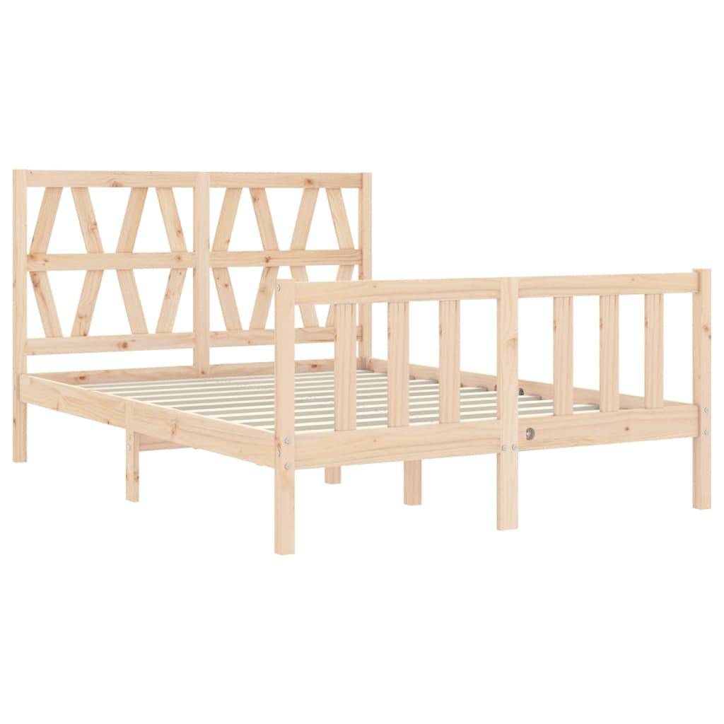 Bed Frame with Headboard 120x200 cm Solid Wood