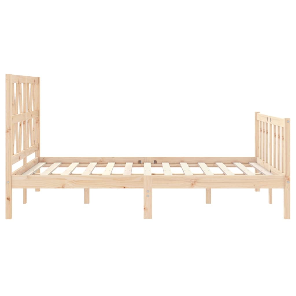 Bed Frame with Headboard 120x200 cm Solid Wood