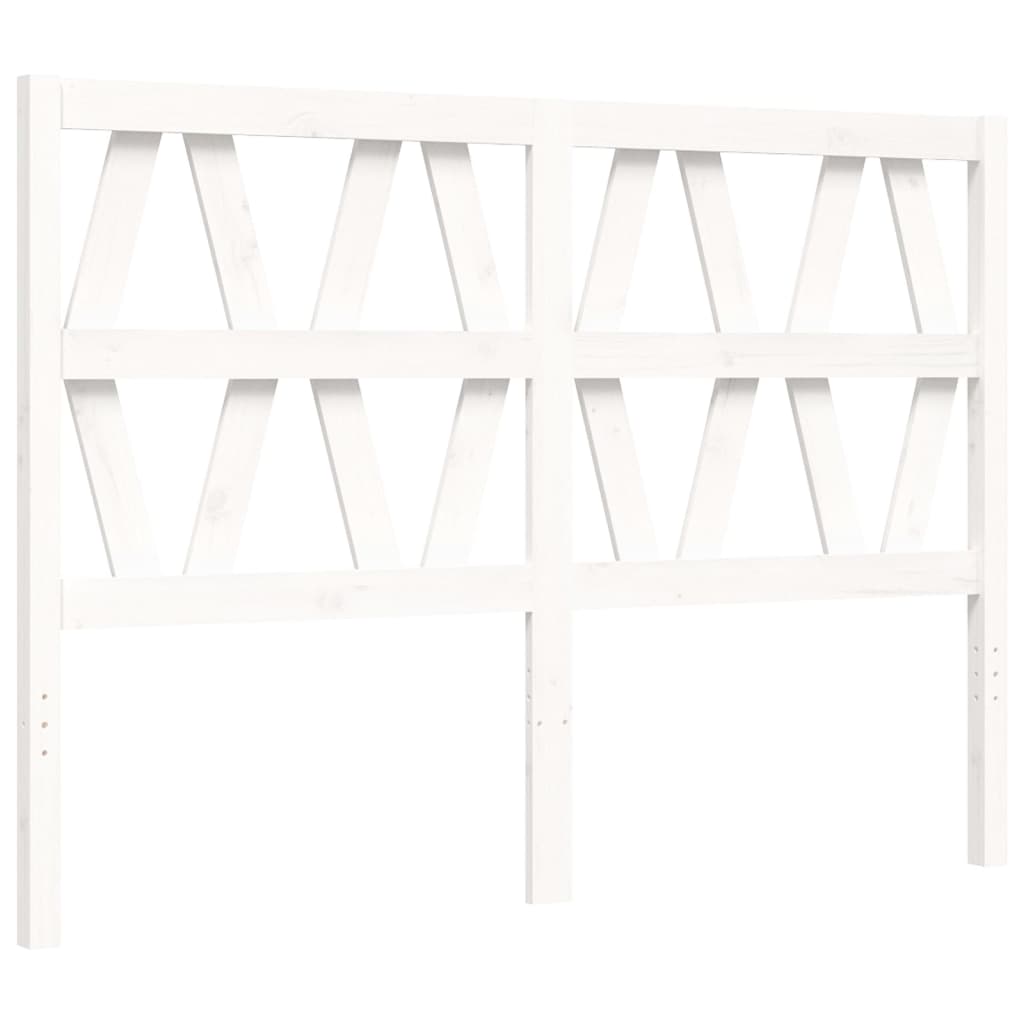 Bed Frame with Headboard White 140x200 cm Solid Wood