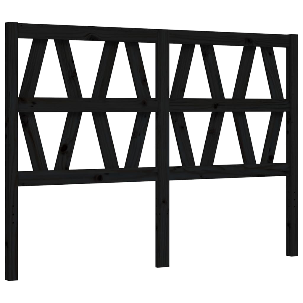 Bed Frame with Headboard Black 140x200 cm Solid Wood