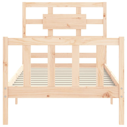 Bed Frame with Headboard Single Solid Wood