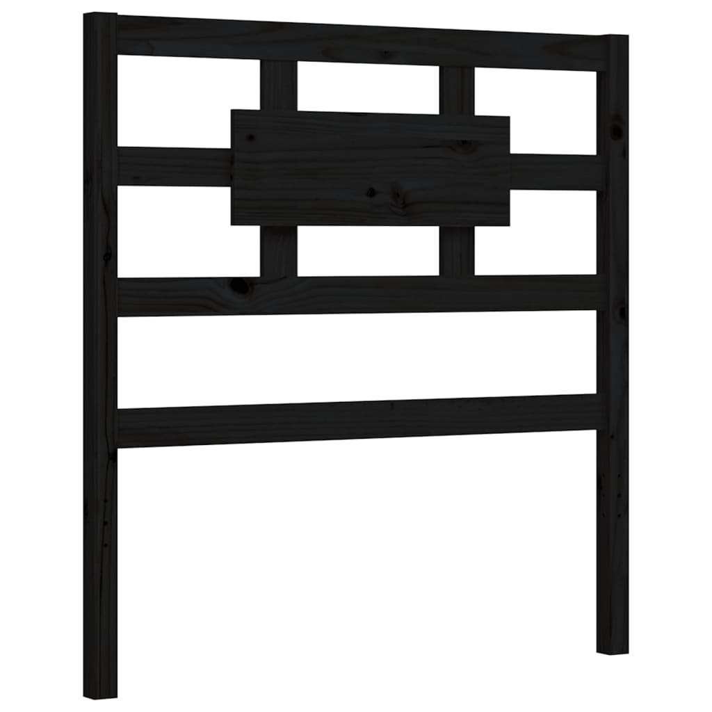 Bed Frame without Mattress Black Single Solid Wood Pine