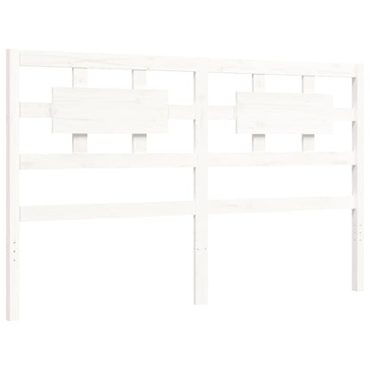 Bed Frame without Mattress White King Size Solid Wood Pine