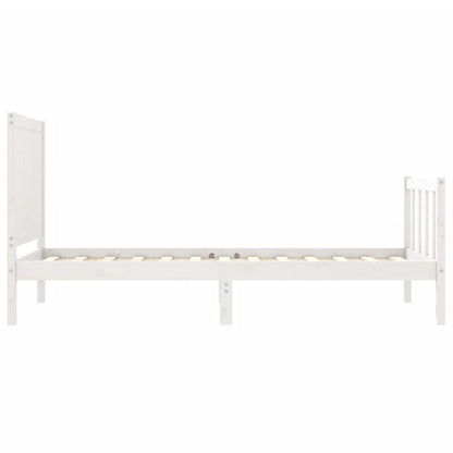 Bed Frame without Mattress White Small Single Solid Wood Pine