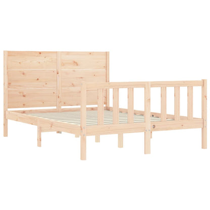 Bed Frame with Headboard 140x190 cm Solid Wood