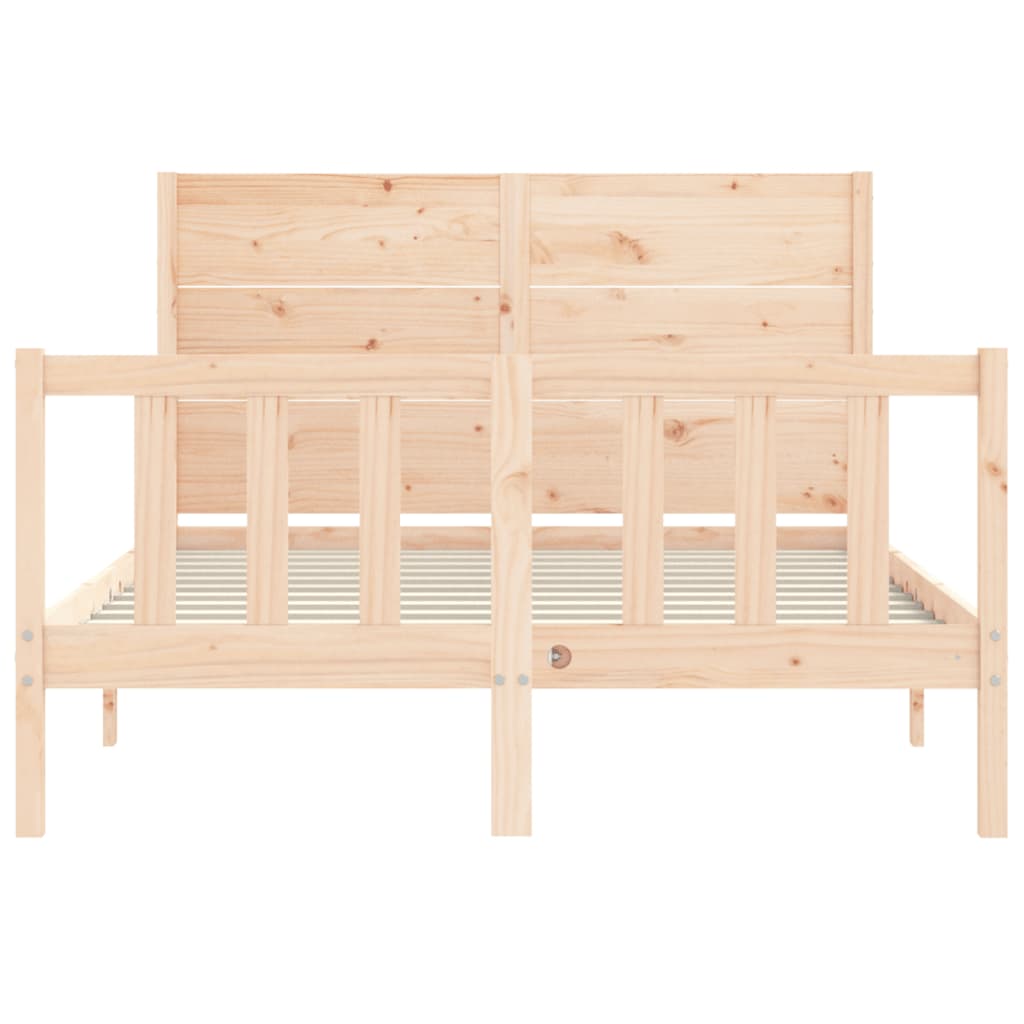 Bed Frame with Headboard 140x190 cm Solid Wood