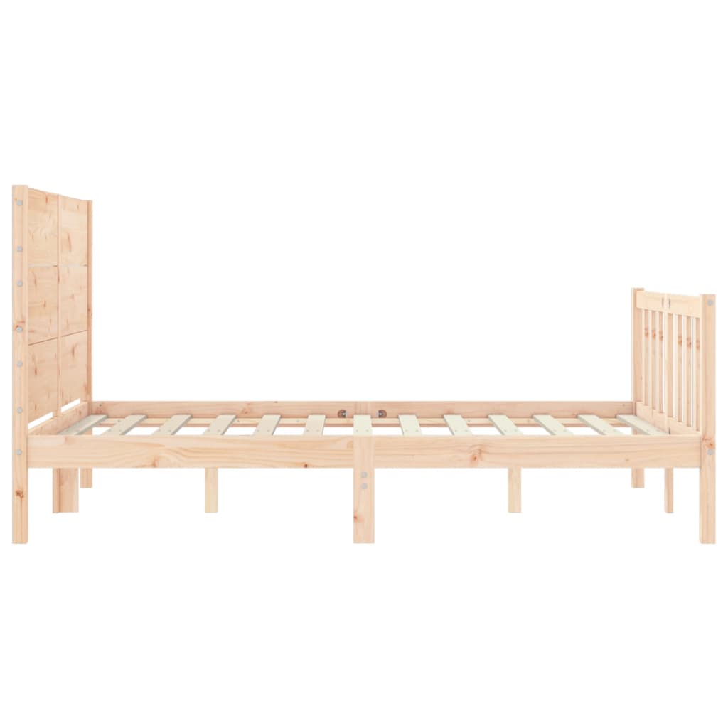 Bed Frame with Headboard 140x190 cm Solid Wood