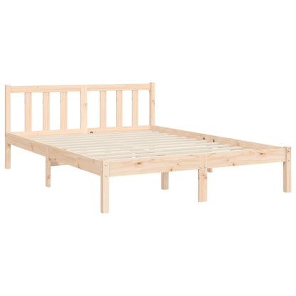 Bed Frame with Headboard 140x190 cm Solid Wood