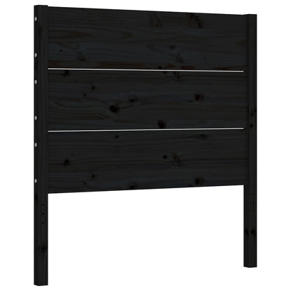 Bed Frame without Mattress Black 90x200 cm Solid Wood Pine