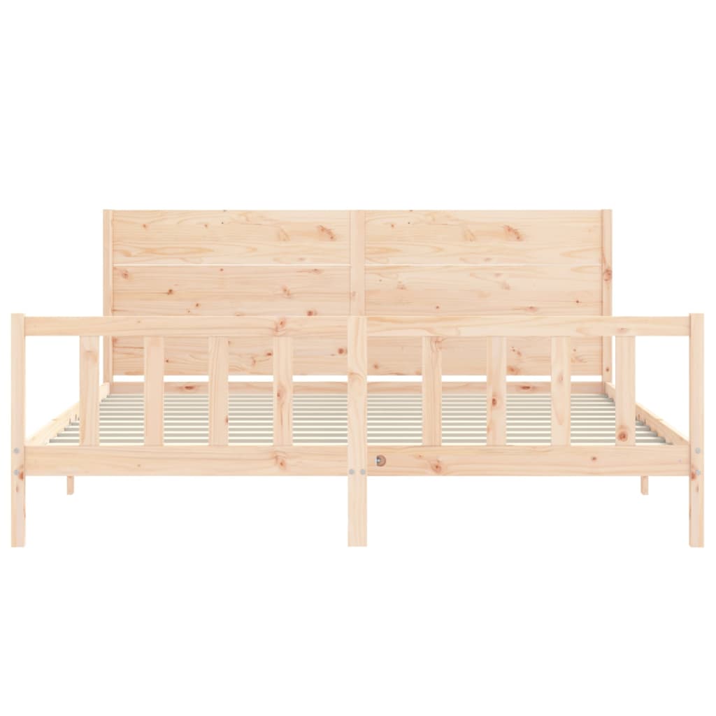 Bed Frame with Headboard Super King Size Solid Wood