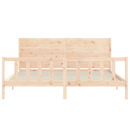 Bed Frame with Headboard Super King Size Solid Wood