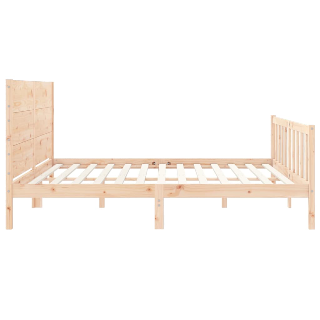 Bed Frame with Headboard Super King Size Solid Wood