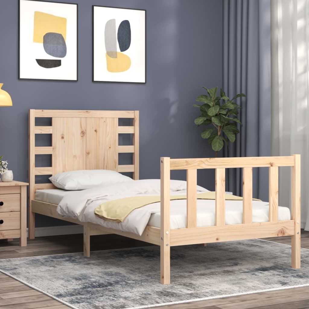 Bed Frame without Mattress Single Solid Wood Pine